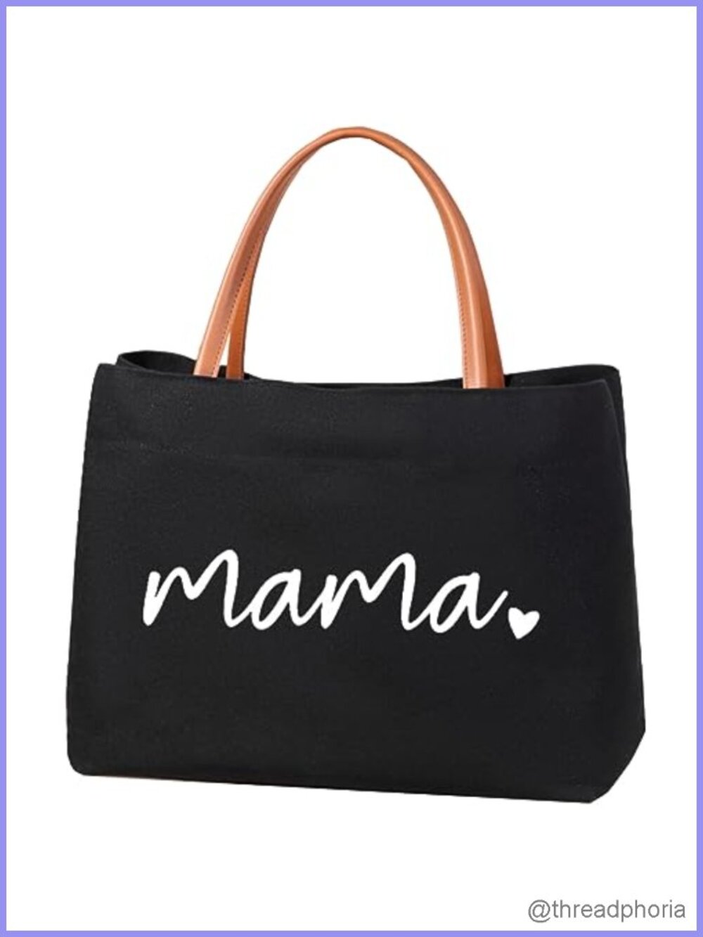 Canvas Mom Tote Bag - Washable Tote Purse for New Moms